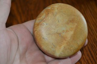 Outstanding Tan & Cream Flint Mississippian Biscuit Discoidal Pemiscot Co,  Mo 2