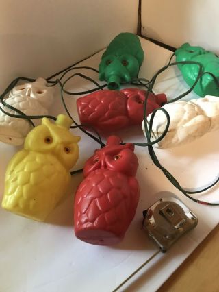 Vintage Blow Mold Blowmold Large 7” Owl Patio Lights String Camping Party Rv