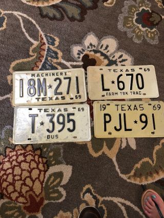 1969 Texas License Plates