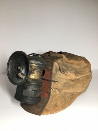 Antique Auto Lite Carbide Mining Light With Cap.  Universal Lamp Co Chicago