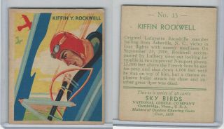 R136 National Chicle,  Sky Birds Series 48,  1933,  13 Kiffen Rockwell
