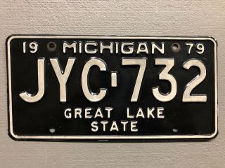 Vintage 1979 Michigan License Plate Great Lake State Black/white Jyc - 732