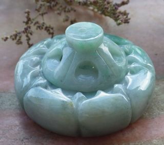 Certified Green 100 Natural A Jade jadeite Display Flower Snuff Bottle 551966 2