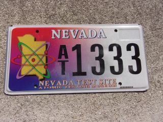Nevada Atomic Test Site License Plate 1333