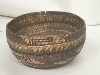 Antique Western California Native American Hupa Indian Basket Hat 2