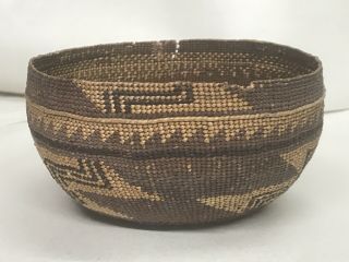 Antique Western California Native American Hupa Indian Basket Hat 3