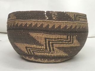 Antique Western California Native American Hupa Indian Basket Hat 5