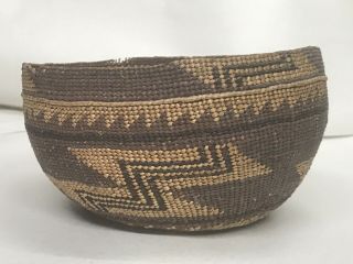 Antique Western California Native American Hupa Indian Basket Hat 6