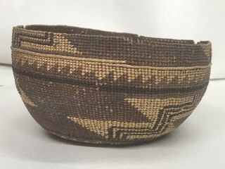 Antique Western California Native American Hupa Indian Basket Hat 7