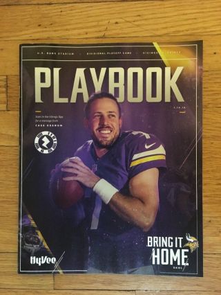 Minnesota Vikings Saints Minneapolis Miracle 1 - 14 - 2018 Nfc Playbook Program Nfl