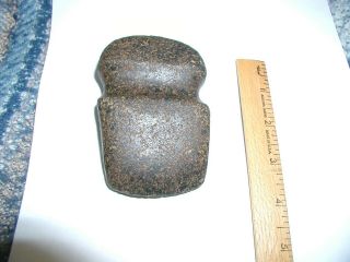 Native American Indian Grooved Stone Axe Head,  3 - 7/8 " In