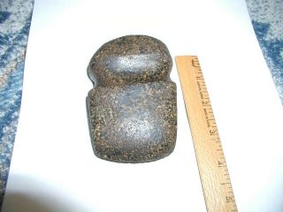 Native American Indian Grooved Stone Axe Head,  3 - 7/8 