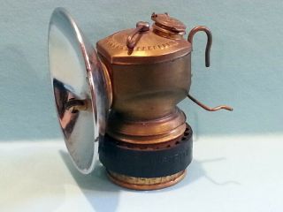 Vintage Justrite Streamlined Carbide Lamp Light Pat Pending - And