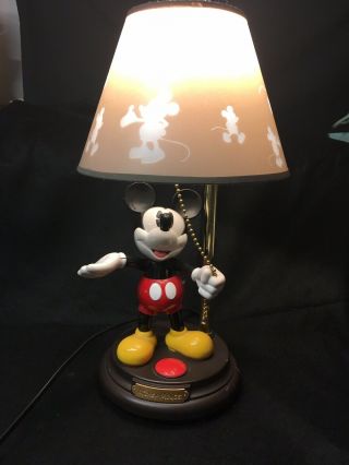 Mickey Mouse Animated Talking Lamp & Lamp Shade Euc,  No Orig Box