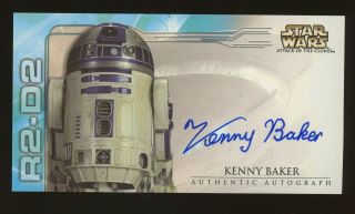 2002 Topps Star Wars Widevision Attack Of The Clones Kenny Baker As R2 - D2 Auto