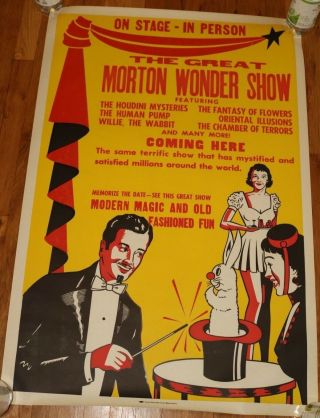 Vintage The Great Morton Wonder Magic Show Poster