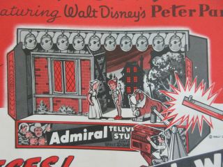 1953 Walt Disney ' s Peter Pan ADMIRAL Television Studio TV Studio Pack 4