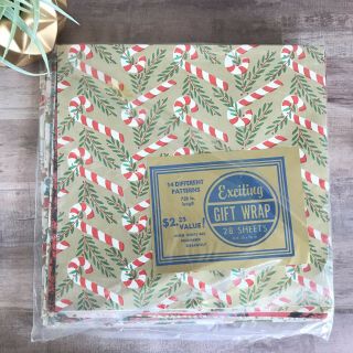 Vtg Christmas Wrapping Paper Gift Wrap 28 Sheets 14 Patterns 20x26” Nos
