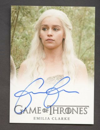 2012 Rittenhouse Hbo Game Of Thrones Emilia Clarke As Daenerys Targaryen Auto