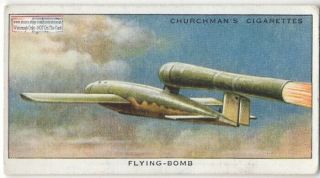 Wwii German V - 1 Doodle - Bug Flying Buzz Bomb Vintage Trade Ad Card