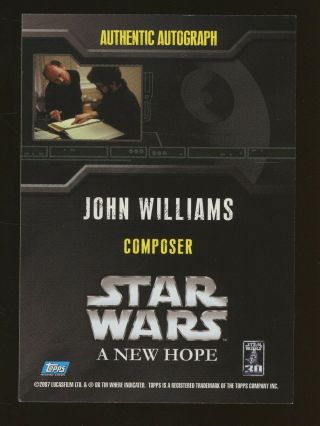 2007 Topps Stars Wars 30 A Hope John Williams Composer AUTO 2