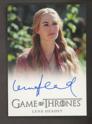 2012 Rittenhouse Hbo Game Of Thrones Got Lena Headey As Cersei Lannister Auto
