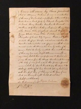 Feb 1802 York Handwritten Document With 25¢ Embossed Revenue