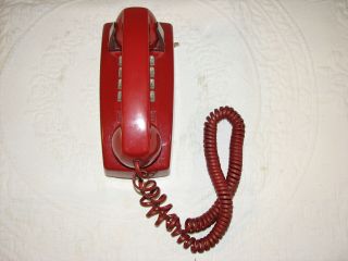 Vintage Bell System Western Electric Red Touch Tone Wall Phone 2554 Bmpg