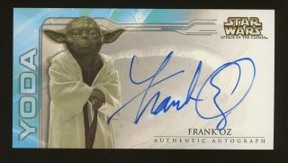 2002 Topps Star Wars Widevision Attack Of The Clones Frank Oz As Yoda Auto