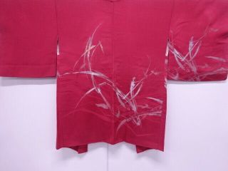 66124 Japanese Kimono / Vintage Haori / Woven Abstract Grass
