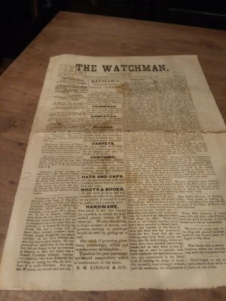Newton Hamilton Mifflin Co.  Pa Newspaper 1882