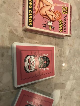 Vintage 53 Vargas Girls Playing Cards Pink Deck 54 Cards 4