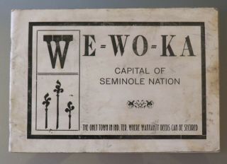 8/3 1907 Wewoka Indian Territory Seminole Nation The Choctaw Route Rare Booklet