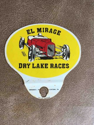 Old El Mirage California Dry Lake Races Tin Souvenir License Plate Topper