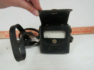 Vintage Blasting Galvanometer With Leather Case O192k