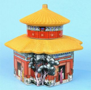 Beijing Imperial Garden Pavilion Porcelain Souvenir Building Music Box 1992