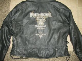 Mens Harley Davidson Legendary Motorcycles Since 1908 Black Leather Jacket 2xl