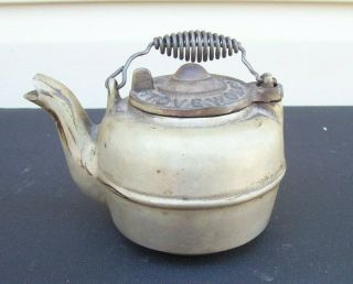 Antique Miniature Cast Iron Tea Kettle Salesman Sample Mt.  Penn Stoveworks Pa