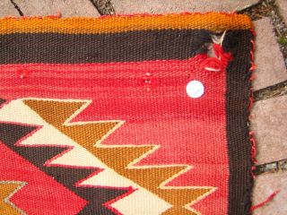 Antique Navajo Rug Red Mesa Native American Shabby Chic Cabin Weaving Blanket 5