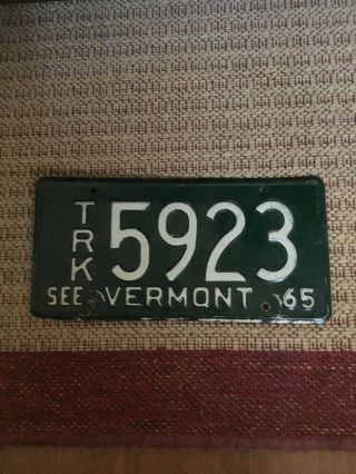 1965 Vermont Trk License Plate