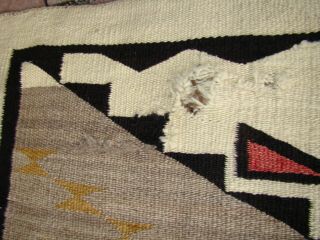 Antique Navajo Rug Spider Woman Cross Native American Shabby Chic Cabin Blanket 4