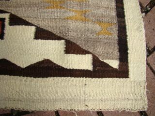 Antique Navajo Rug Spider Woman Cross Native American Shabby Chic Cabin Blanket 8