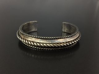 Vintage Tom Hawk Navajo Indian Sterling Silver Cuff Bracelet