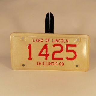 1968 Illinois Motorcycle License Plate Show Quality Never Mounted