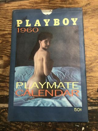 Vintage 1960 Playboy Wall Calendar W/sleeve 3rd Issue Janet Pilgrim Rare Look