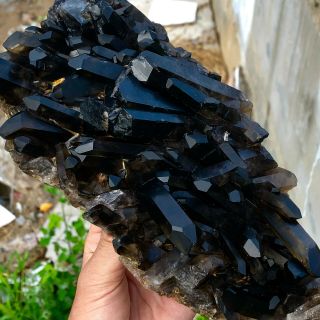 3.  59LB Natural Black Quartz Crystal Cluster Mineral Specimen Rare 757 4
