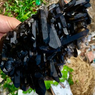 3.  59LB Natural Black Quartz Crystal Cluster Mineral Specimen Rare 757 5