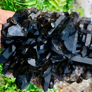 3.  59LB Natural Black Quartz Crystal Cluster Mineral Specimen Rare 757 7