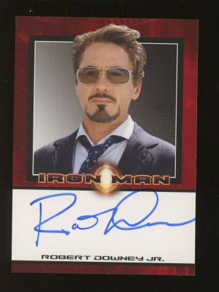 2008 Marvel Rittenhouse Iron Man Robert Downey Jr.  As Tony Stark Auto Sp