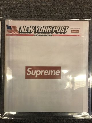 Supreme X The York Post Newspaper " National Edition " - Rare